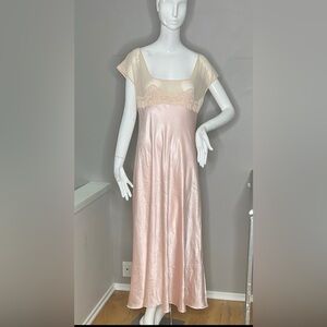Valentino Intimo Sz L Vintage Long Nylon Lace Dress Nightgown